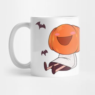 Cute and dorky pumpkin ghost smile on Halloween Mug